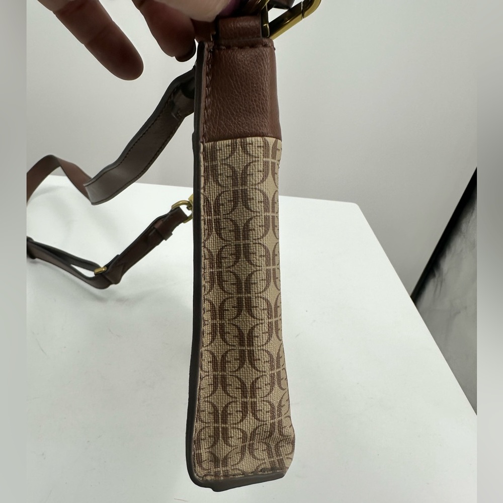 Fossil Kiera Printed Crossbody Bag Brown and Tan - Picture 7 of 12